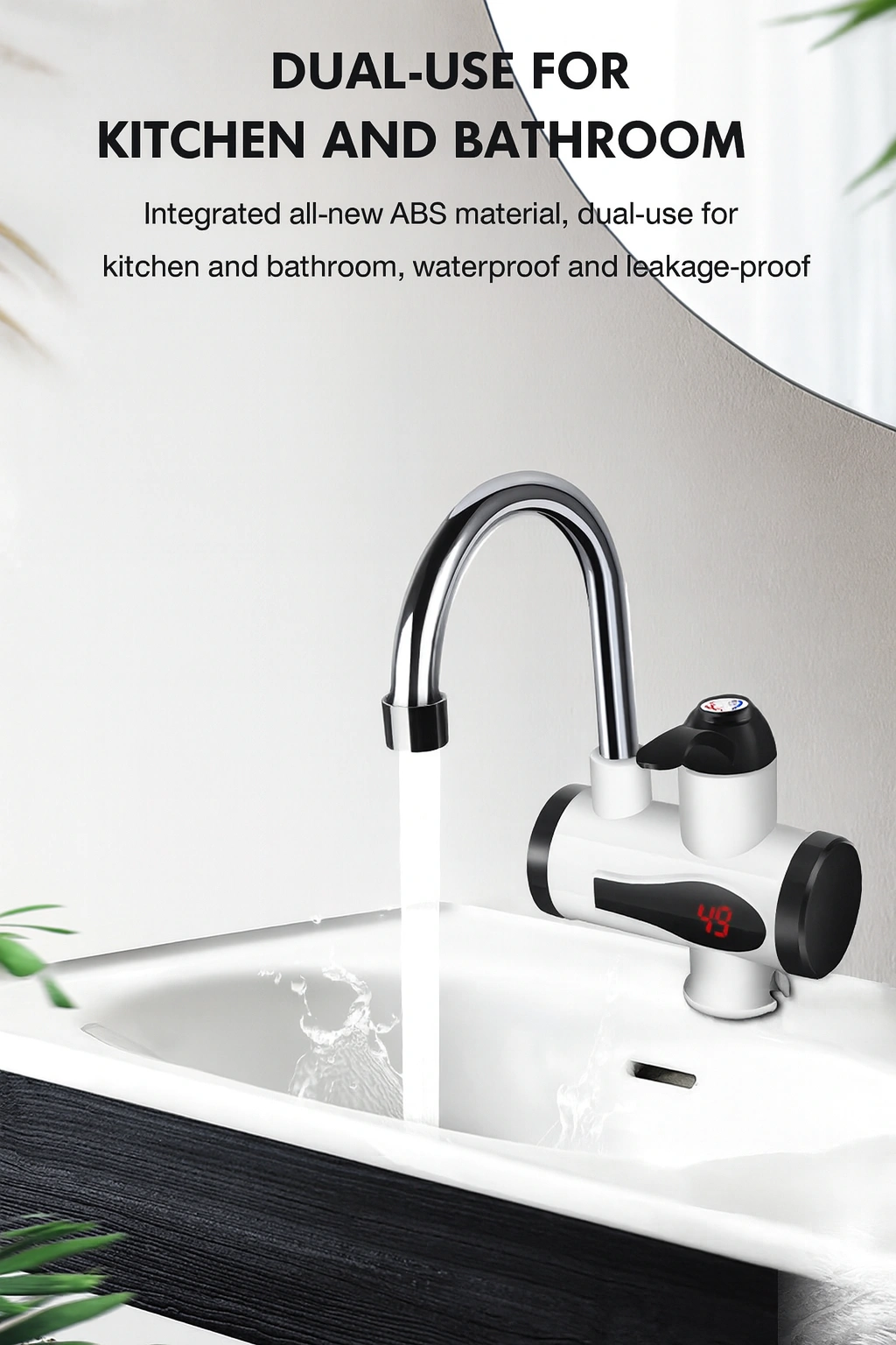 Instant Electric Hot Water Faucet for Home Use, Kitchen Dishwashing - Image 3